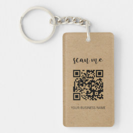 Modern Minimalistischer Kraft QR Code Ihr Logo Schlüsselanhänger