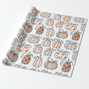 Modern-minimalistischer Kürbis – Oranges Abstrakt Geschenkpapier