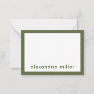 Modern Minimalistischer Lowercase Name Olive Mitteilungskarte