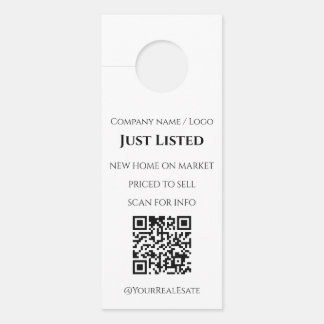 Modern-minimalistischer QR-Code für neu gelistete  Türanhänger