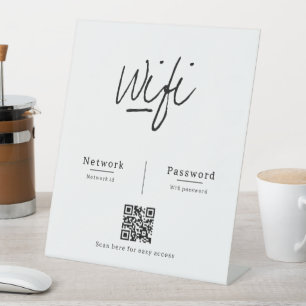 Modern Minimalistischer QR-Code Wifi-Netzwerkkennw Sockelschild
