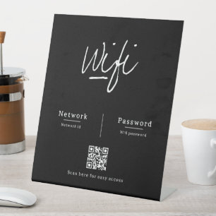 Modern Minimalistischer QR-Code Wifi-Netzwerkkennw Sockelschild