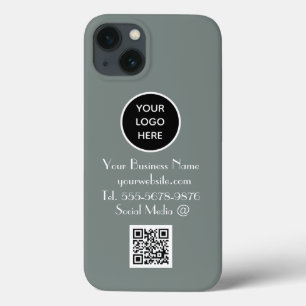 Modern minimalistischer Salbei-Grün-Custom-Logo-QR Case-Mate iPhone Hülle