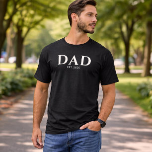 Modern Minimalistischer Schwarzer Dad Established T-Shirt