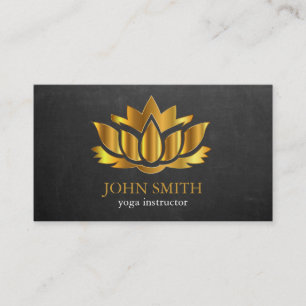 Modern minimalistischer schwarzer Goldlotus-Yoga-L Visitenkarte