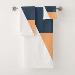 Modern minimalistisches abstraktes geometrisches N Badhandtuch Set