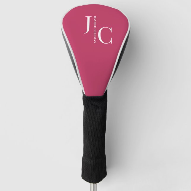 Modern Minimalistisches Berufliches Monogramm Hot  Golf Headcover (Vorderseite)