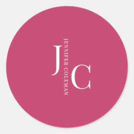 Modern Minimalistisches Berufliches Monogramm Hot  Runder Aufkleber