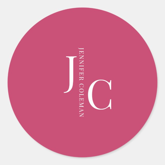 Modern Minimalistisches Berufliches Monogramm Hot  Runder Aufkleber (Vorderseite)