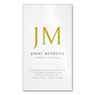 Modern minimalistisches goldenes Monogramm schlich Magnetische Visitenkarte
