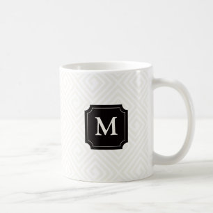 Modern minimalistisches griechisches Schlüsselmono Kaffeetasse