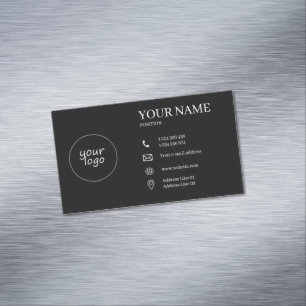 Modern Minimalistisches Logo Schwarz Magnetische Visitenkarte