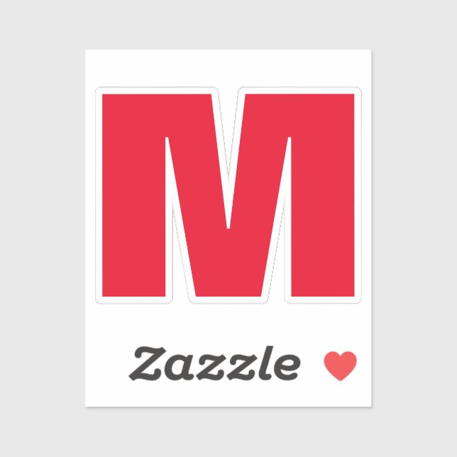 Modern Minimalistisches Monogramm Aufkleber (Blatt)