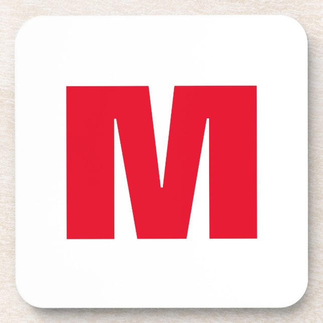 Modern Minimalistisches Monogramm Getränkeuntersetzer (Vorderseite)