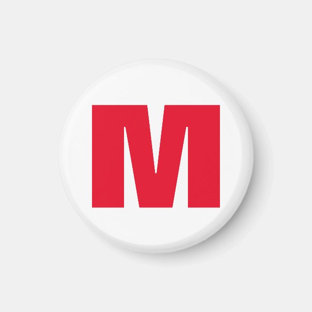 Modern Minimalistisches Monogramm Magnet (Vorne)