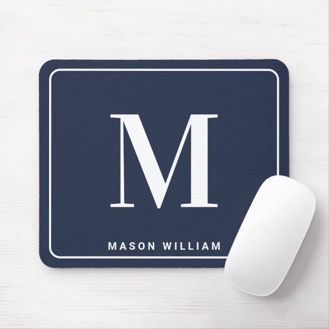 Modern minimalistisches Monogramm mit Namen - Mari Mousepad (Mit Mouse)