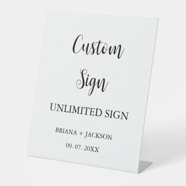 Modern Minimalistisches Schild Hochzeitstisch (Vorderseite)