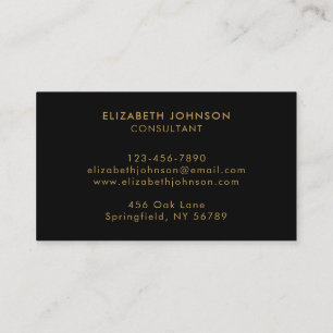 Modern Minimalistisches Schwarz-Gold-Firmenlogo Visitenkarte