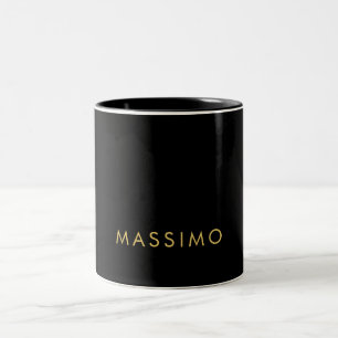 Modern minimalistisches Schwarz Gold Professionell Zweifarbige Tasse