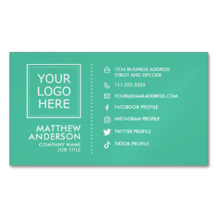 Modern Minimalistisches Social Media-Logo Magnetische Visitenkarte
