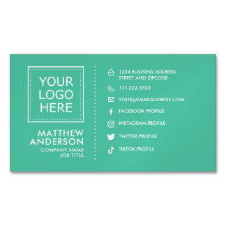 Modern Minimalistisches Social Media-Logo Magnetische Visitenkarte