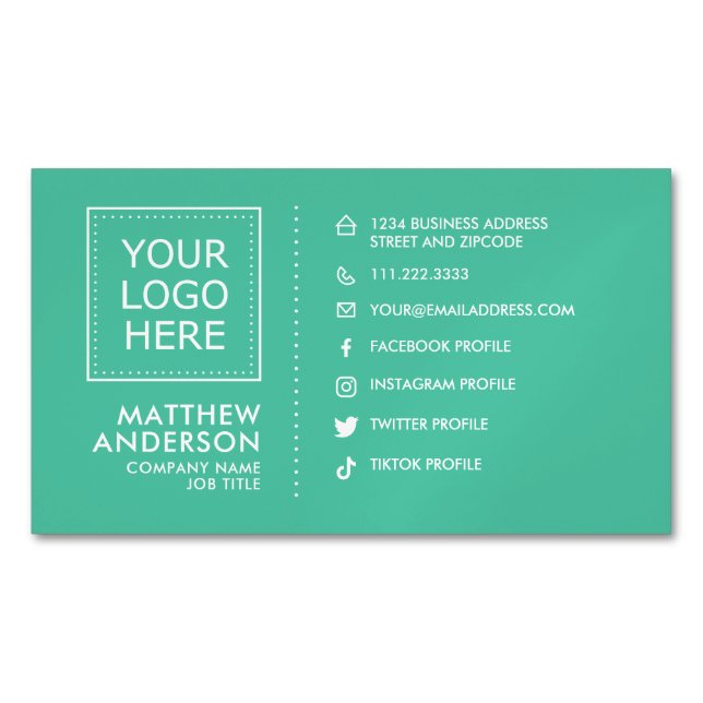 Modern Minimalistisches Social Media-Logo Magnetische Visitenkarte (Vorderseite)