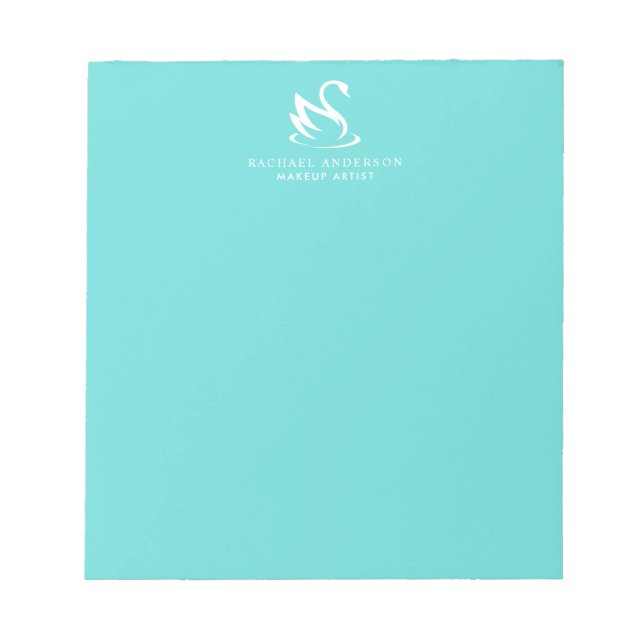 Modern Minimalistisches Swan-Logo und Name Notizblock (Vorderseite)
