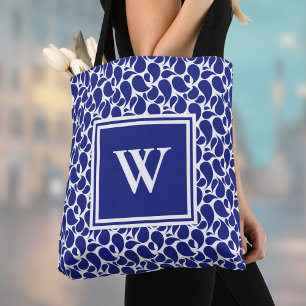 Modern minimalistisches tiefblaues und weißes Pais Tasche