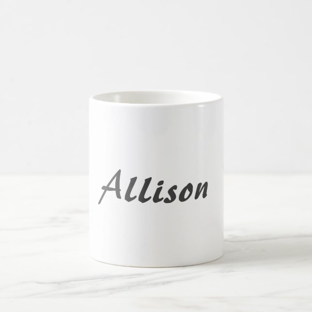 Modern Minimalistisches Weiß Ihren Namen hinzufüge Kaffeetasse (Mittel)