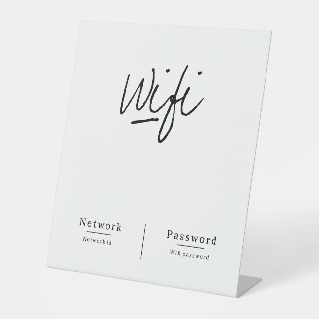 Modern Minimalistisches WLAN-Netzwerkkennwort Sockelschild (Vorderseite)