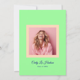 Modern Mint Green Peach High School Photo Grad Ankündigung