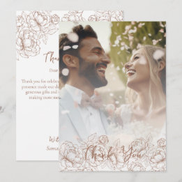 Modern Mocha Mousse Boho Elegantes Hochzeitsslima  Dankeskarte