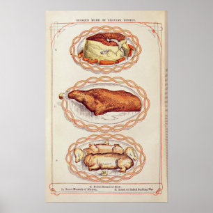 Modern Mode of Serving Dishes, from Mrs. Beaton Poster