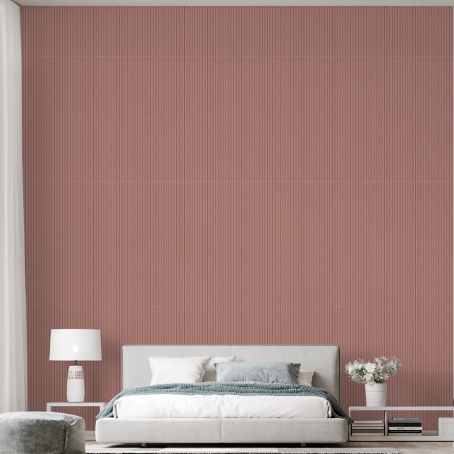 Modern modern 1" Pinstripe Terracotta auf dem Mont Tapete (Schlafzimmer)