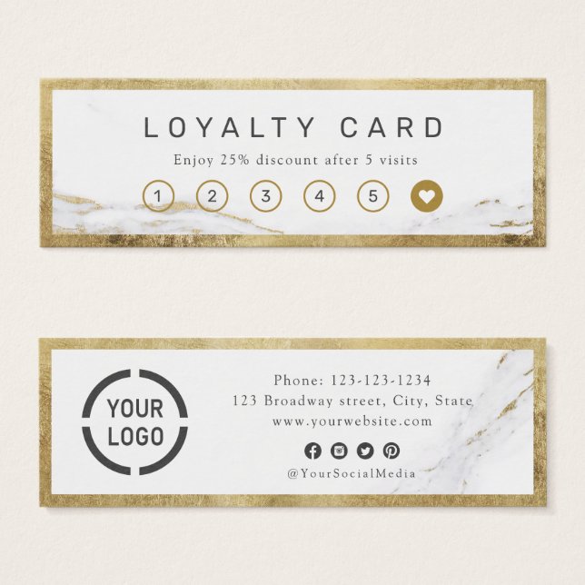 Modern Modern Gold Luxus Business Loyalty Card (Vorne & Hinten)