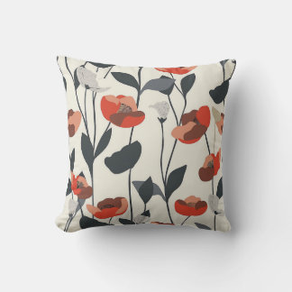 Modern Modern Mohn Floral Stilvolle Wohngestaltung Kissen