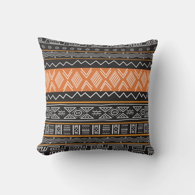 Modern Modern Mud Tuch Printkissen Kissen (Vorderseite)