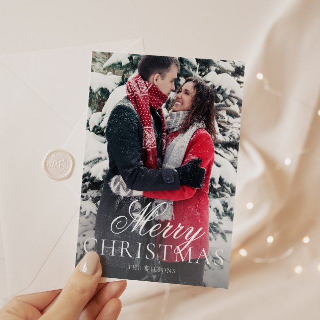 Modern moderne Minimal Foto Weihnachtskarte Feiertagskarte (Von Creator hochgeladen)