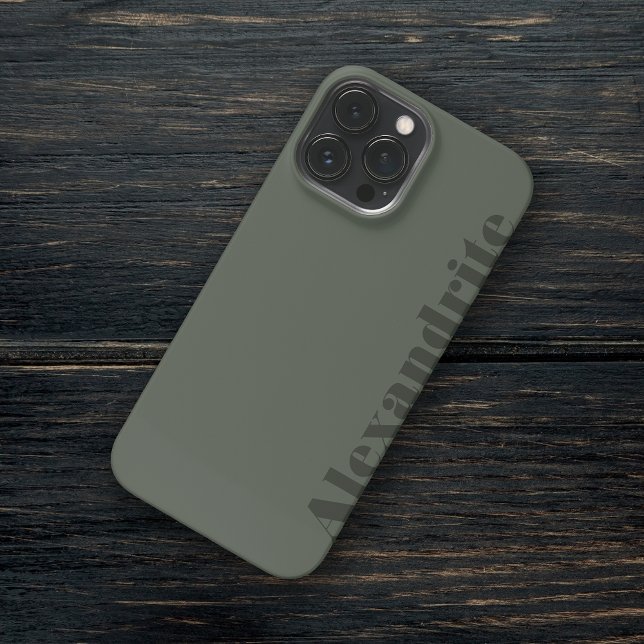 Modern moderner grüner Individuelle Name Geburtsta iPhone 13 Pro Max Hülle (Modern Moss Sage Green custom name monogram Simple Stylish Birthday Anniversary iphone case)