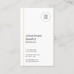 Modern moderner Minimal Template Gold Weiß Vertika Visitenkarte
