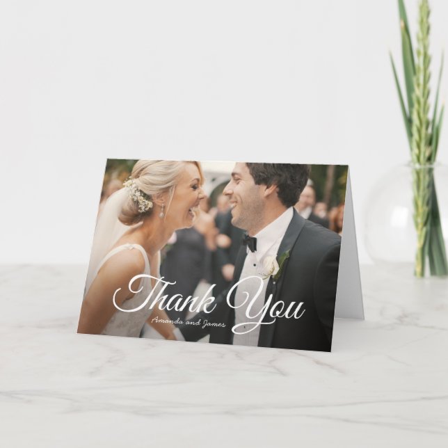 Modern modernes Foto Custom Wedding Dankeschön Car Dankeskarte (Vorderseite)