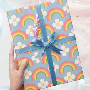 Modern modische farbenfrohe Regenbogen-Happy Birth Geschenkpapier