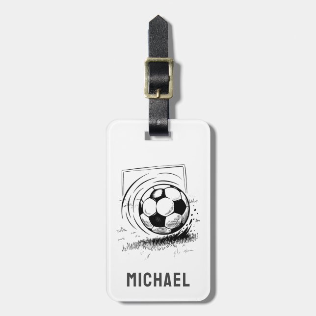 Modern modischer Fußball-Fußball-Personalisiert Gepäckanhänger (Vorderseite vertikal)