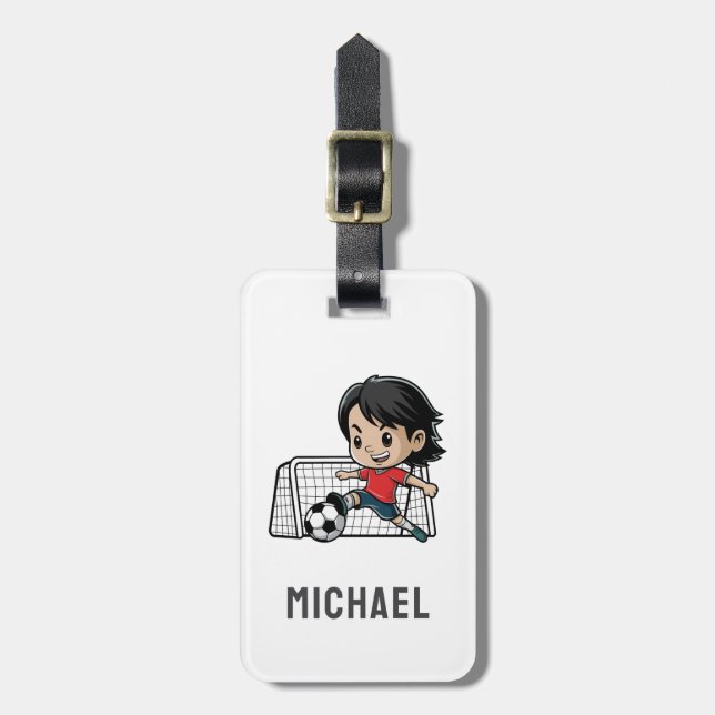 Modern modischer Fußball-Fußball-Personalisiert Gepäckanhänger (Vorderseite vertikal)