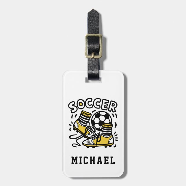 Modern modischer Fußball-Fußball-Personalisiert Gepäckanhänger (Vorderseite vertikal)