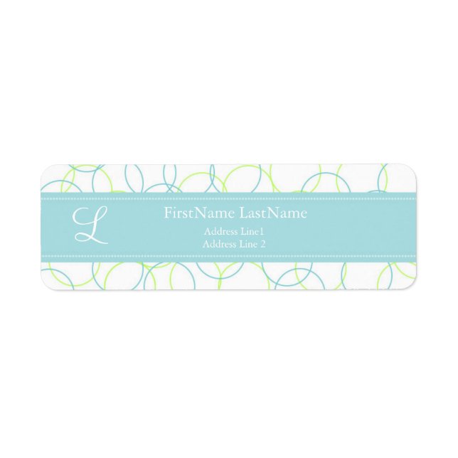 Modern Monogram Address Label::Lila: (Vorne)