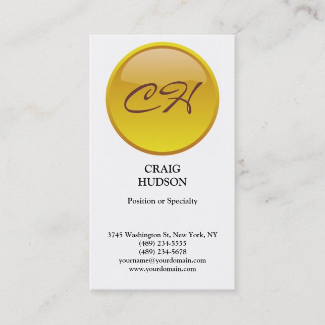 Modern Monogram Button Muster Business Card Visitenkarte (Vorderseite)