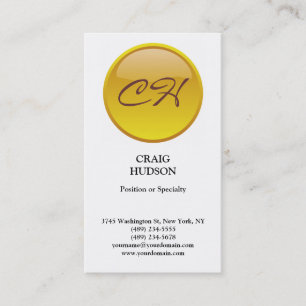 Modern Monogram Button Muster White Business Card Visitenkarte
