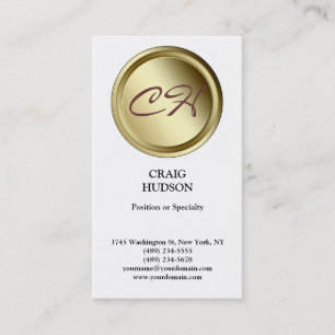 Modern Monogram Button Muster White Business Card Visitenkarte
