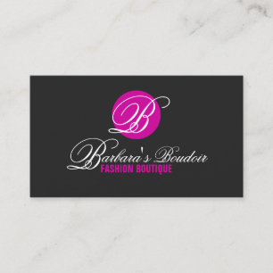 Modern Monogram Fuchsia Visitenkarte